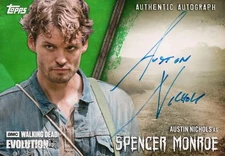 The Walking Dead Evolution, Austin Nichols ‘Spencer Monroe’ Auto Card #24/25 