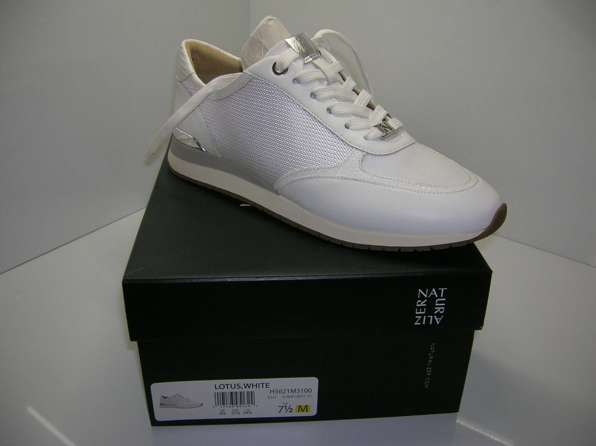 Women s Naturalizer Lotus Sneakers White Nylon leather Size 7.5 eBay