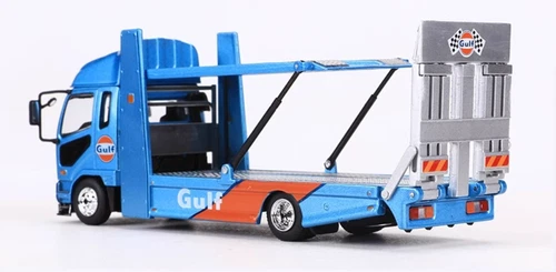1/64 Diecast Car Model Mitsubishi FUSO Fighter 2017 Double deck tow trucks Gulf - Picture 4 of 8
