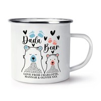 Personalisiert Dada BäR Emaille Becher Tasse Vatertag Opa Liebe Geburtstag