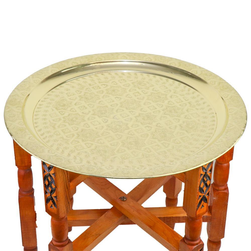 Tavolo da tè orientale Tefor in legno oro Ø 50 cm foto 3