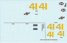 GOFER RACING CURTIS TURNER NUMBER 41 DECALS FOR 1:24 AND 1:25 SCALE MODEL CARS