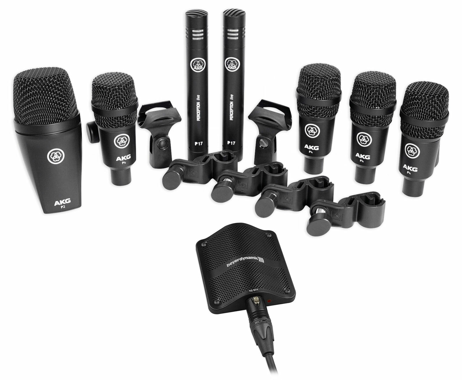 AKG Drum Set Session I (7) Microphone Kit w/Bass/Overhead/Snare/Tom+Boundary Mic