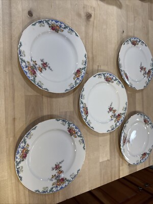 Set Of 5 Royal Bayreuth Franklin Bavaria Salad Plates 