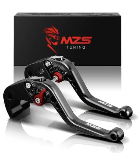 MZS Black Motorcycle Brake Clutch Levers Short Adjustable CNC Compatible with Z6 - Picture 1 of 3
