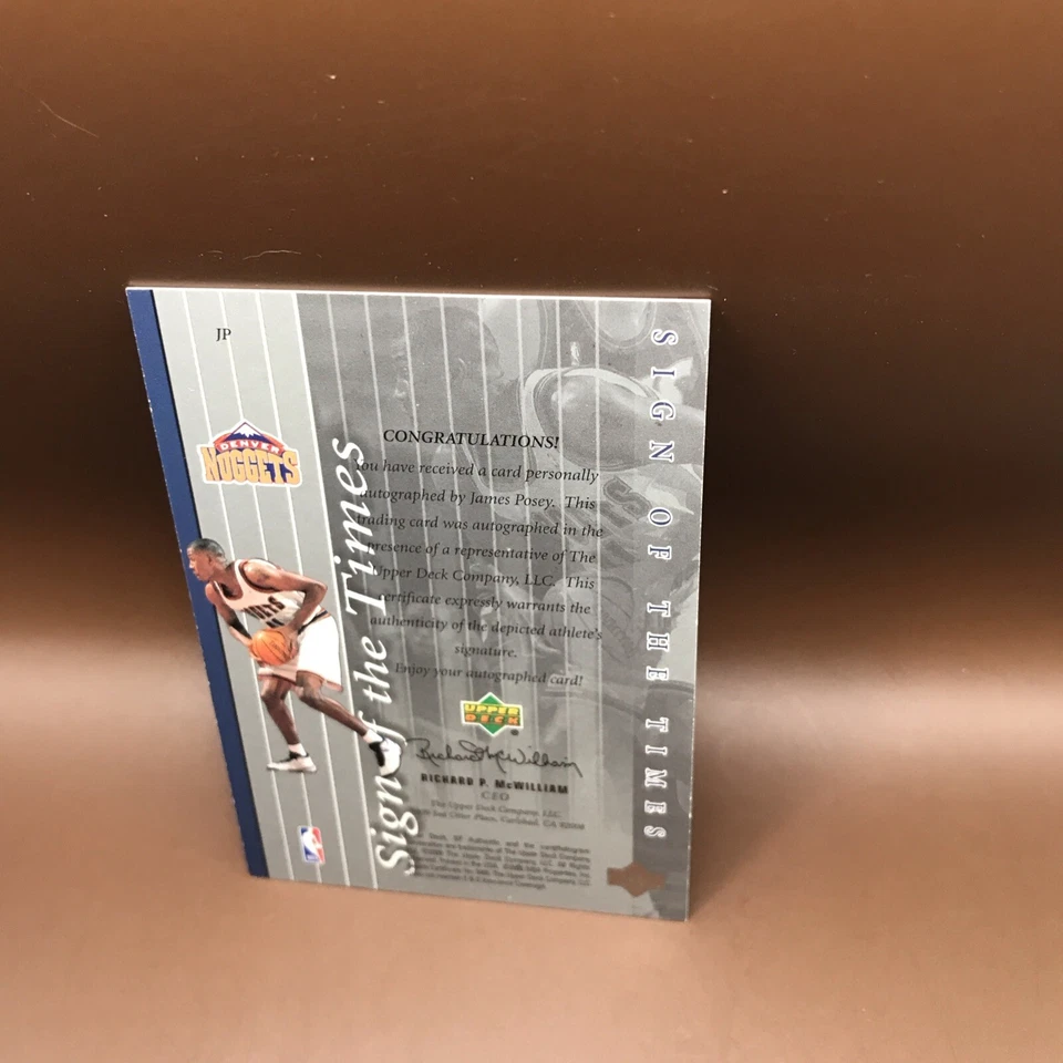 Auténtico James Posey Sign Of The Times Rookie Auto #JP Upper Deck SP 1999-00 Foto 2 de 2