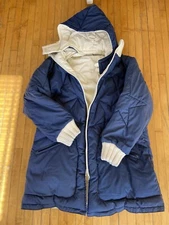 Vintage Fox Run Coat Womens M Goose Down Insulated Star Puffer Parka Reversable