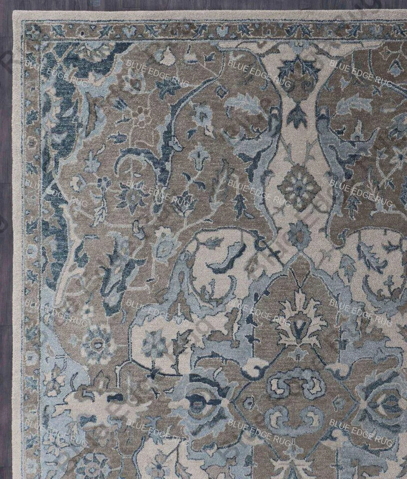 William Morris Nolan Wool Area Rugs Medallion Bohemian Carpet Hand Tufted. - Image 2 of 4