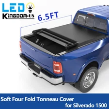 6.5FT Bed 4-Fold Soft Tonneau Cover For 2019 - 2026 Chevy Silverado Sierra 1500