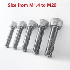 M3(3mm) Allen Cap Screws Bolts 304 A2 Stainless Steel Socket Screw Hex Head