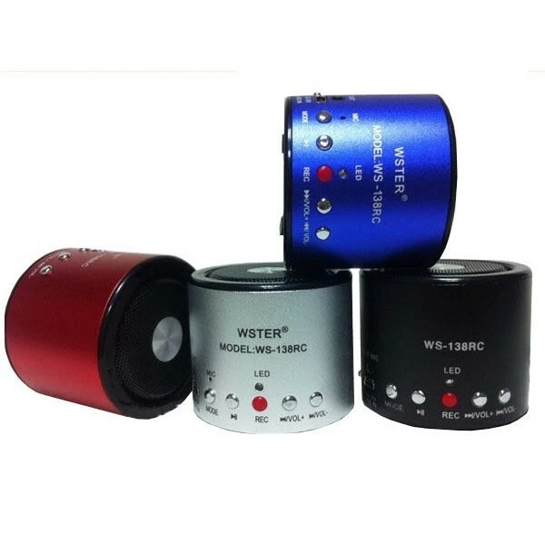 MINI CASSA SPEAKER WS-138-RC PORTATILE USB MICRO SD RADIO FM PC CELLULARE MP3 - Immagine 2 di 4