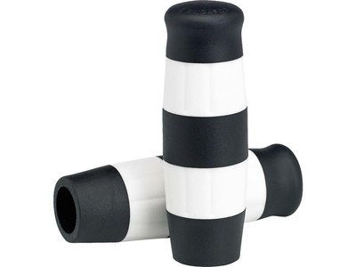 LOWBROW Customs Flying Monkey Grips Black And White Stripes 1''