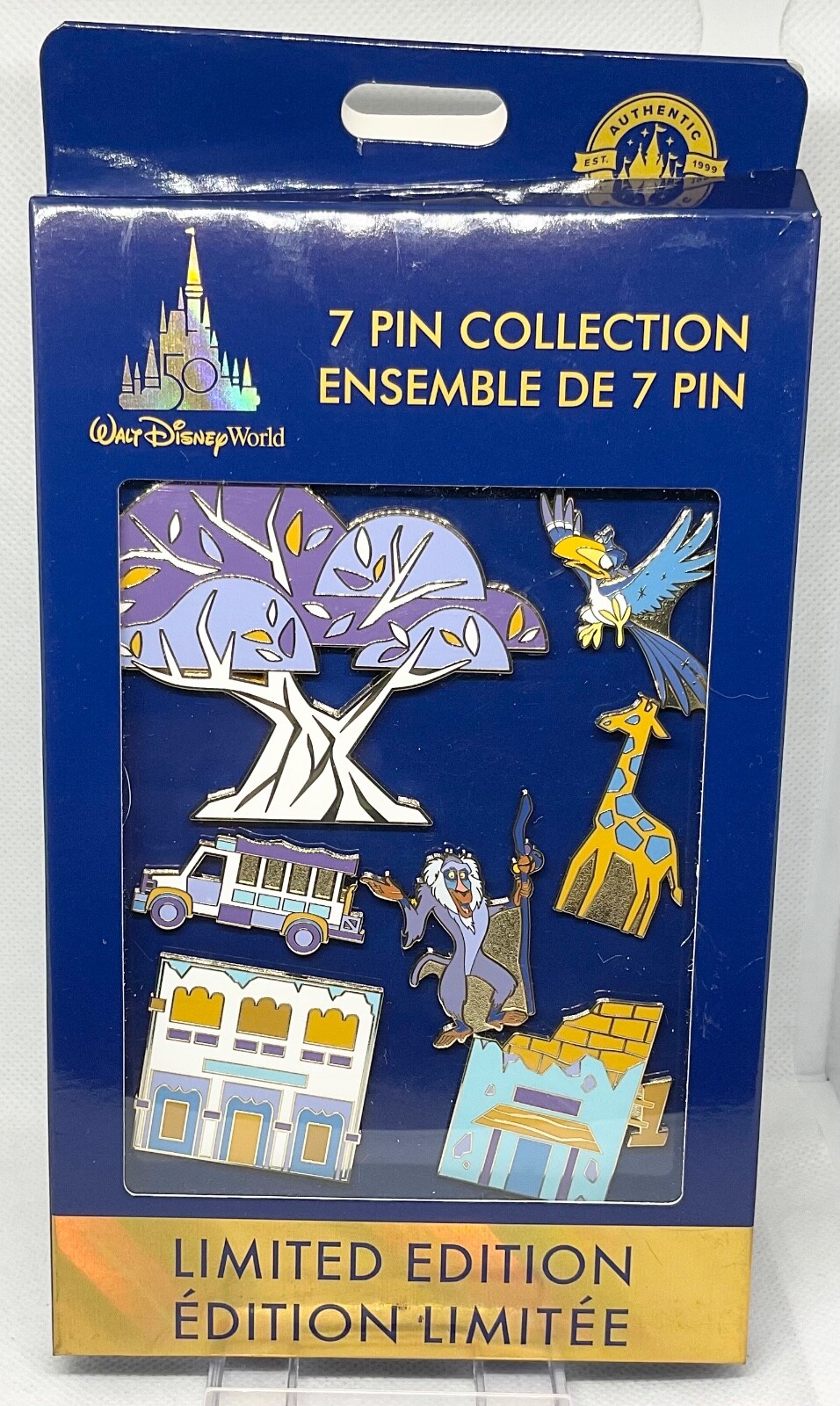 Disney 2021 50th Anniversary WDW Animal Kingdom Booster LE Pin set