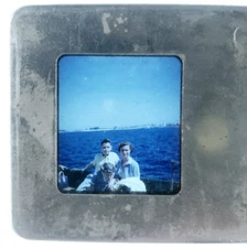 Family Boat Trip 3D Slide 1950s Stereo Realist Stereoscopic Art Stereoview B2119