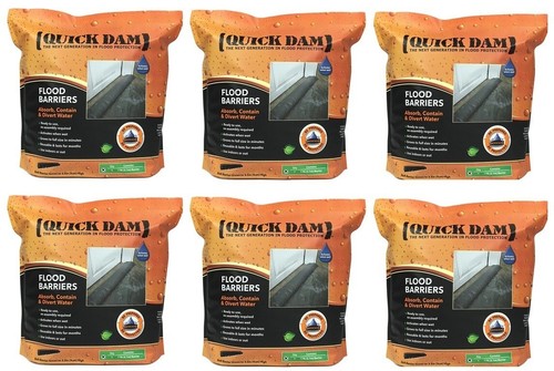 Absorbent Prod QD617-1 6" x 17' Quik Dam Rozszerzające się bariery wodne przeciwpowodziowe - 6-pak - Zdjęcie 1 z 5