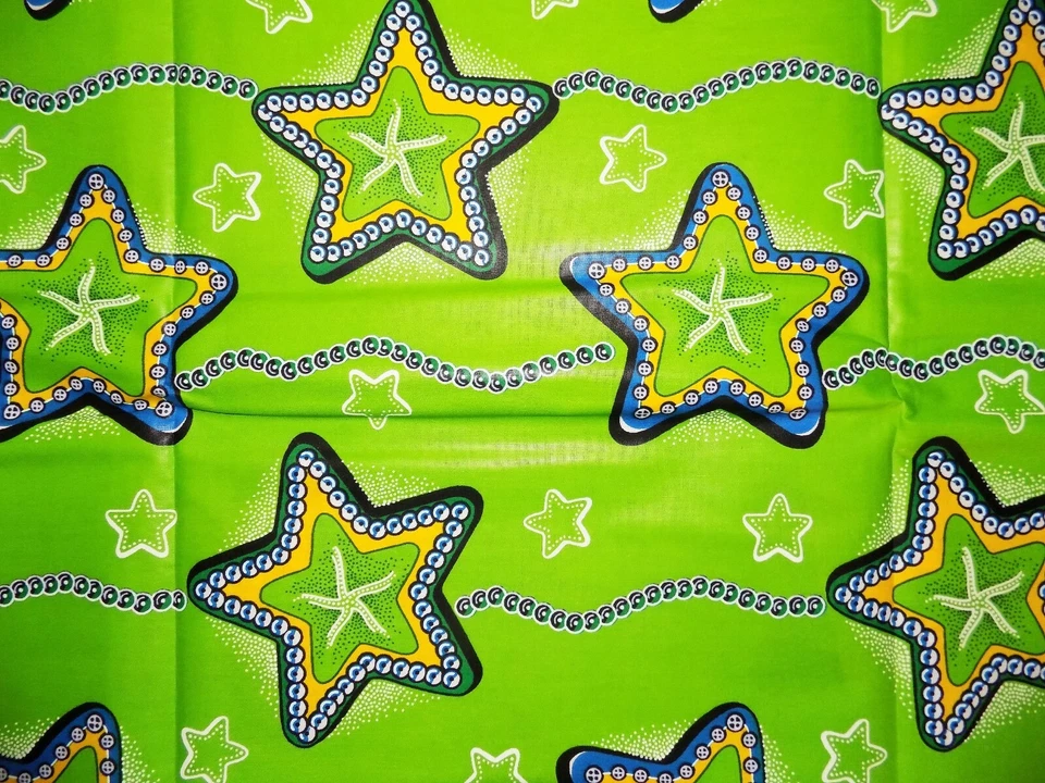 African Starfish Print Fabric 3 yards - Image 2 of 2