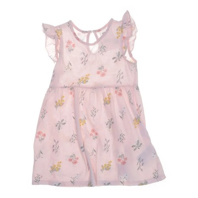 H&M, Kleid, Größe: 92, Pink/Mehrfarbig, Baumwolle, Blumen, Mädchen #8mT
