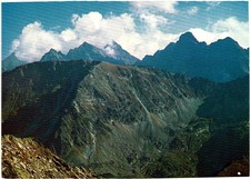 Postcard -Swinica in the background, the Mieguszowieckie peaks Poland.