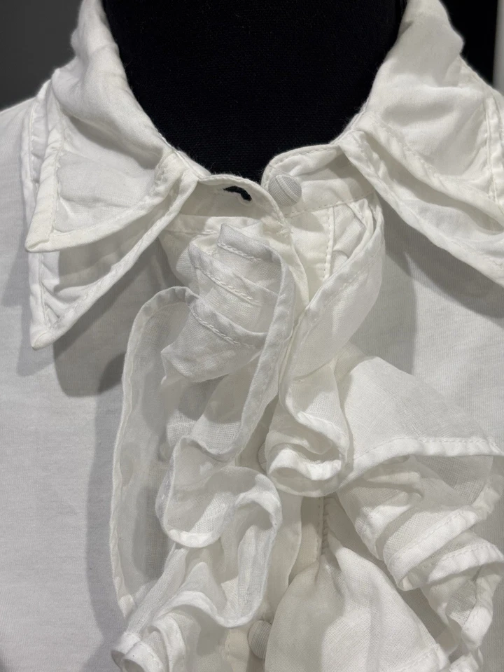 Белая рубашка Anne Fontaine Patsy с оборками и двойным воротником размер 42 - Изображение 2 из 4