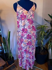 NWT Old Navy Women's Small Peach Floral Tie Back Maxi Dress