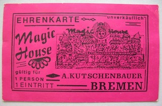 EHRENKARTE BREMEN alter Kirmes FAHRCHIP A. Kutschenbauer Magic House RRR!