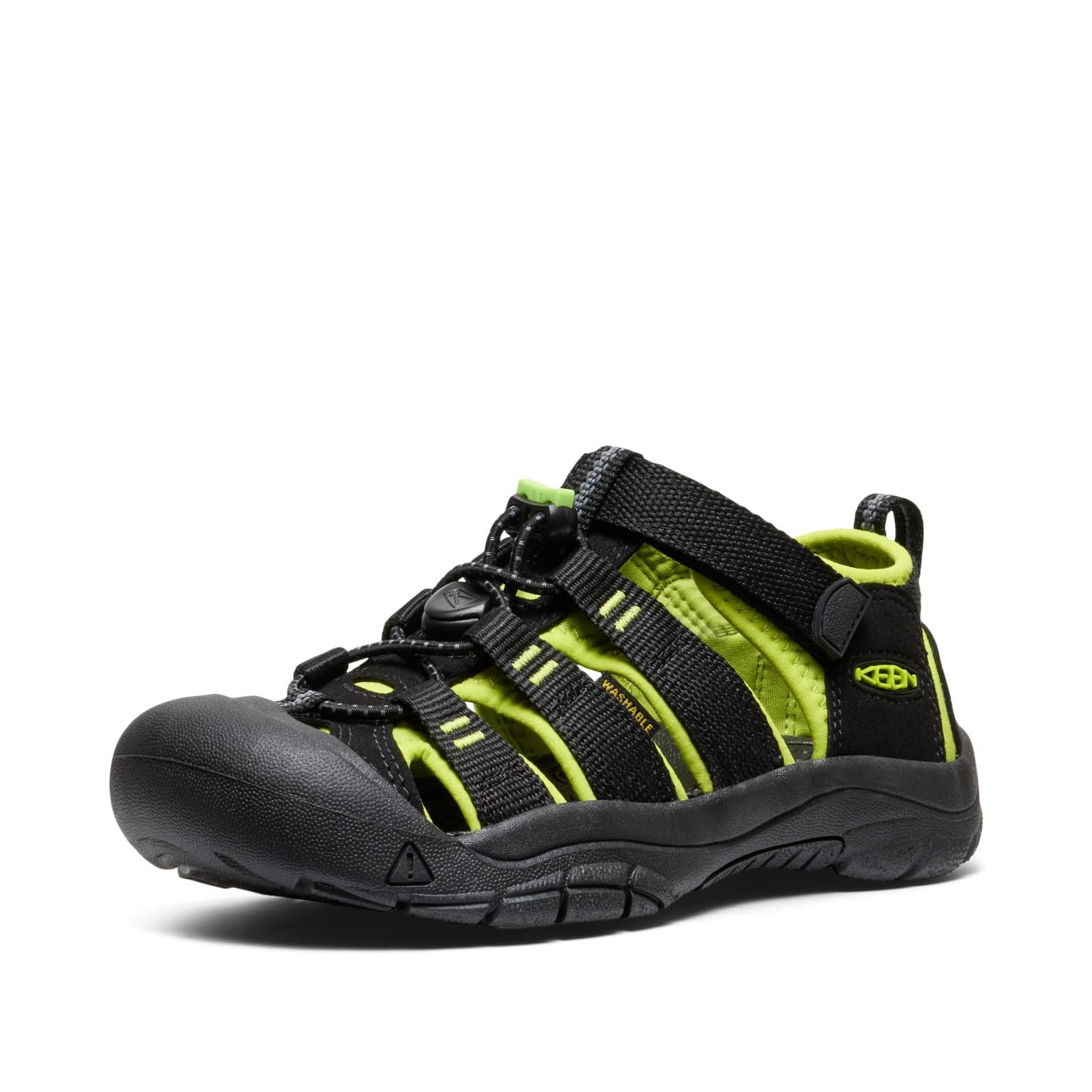 KEEN Newport H2 Sandali Unisex Bambini e ragazzi Nero Black Lime Green 25 2
