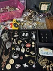 Costume Jewelry Lot Micro Mosaic Swarovski Monet Rhinestone Trifari Necklace