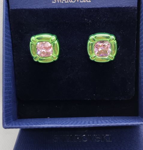 Big Earrings Pink Green Crystal Drop Inspired Dulcis Gift For Her ValentineS Day - Picture 1 of 5