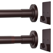 Matte Bronze Shower Curtain Rod,1 Inch Diameter Stainless Steel Adjustable Sp...