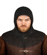 Medieval Chainmail Hood-U Shape Butted 10mm ID Butted Ring Armor Mild Steel