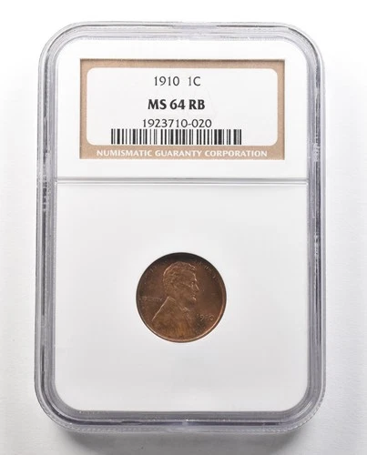 1910 Lincoln Wheat Cent MS64 RB NGC *4756