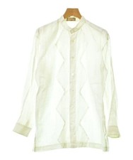 ISSEY MIYAKE White Band-collar Casual Shirt Long Sleeve 90's Linen Vintage Men's