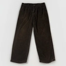 Vintage Perry Ellis Portfolio Corduroy Pants Mens 36x32 Brown Pleated Relaxed