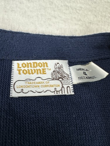 Vintage Strickjacke Herren 4XL London Towne Pullover USA Preppy 90er 80er Grandpacore - Bild 5 von 7