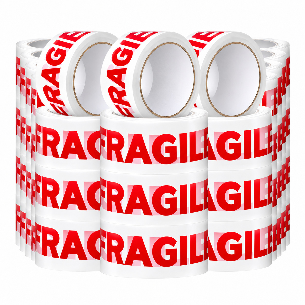 Fragile Printed Low Noise Parcel Packaging Tape (ALL PACK SIZES) 66M x 48MM