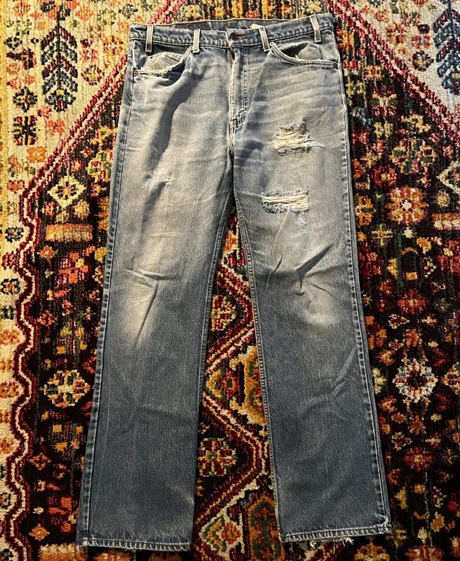 Vintage Levis 517 36x34 Blue Denim Orange Tab Western Jeans Made In USA