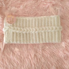 Handmade White Crochet Yarn Eco-Friendly Women's Headband