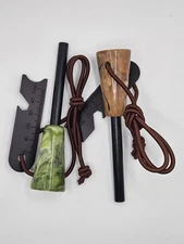 Ferrocerium Rod Fire Starter w/ Sturdy Handle and Steel Scraper Flint Striker