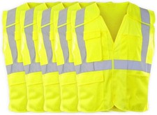 Safety Vest for Work, High Visibility, ANSI/ISEA 107-2015, 5 Pack, Breakaway Des