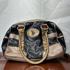U.S. Polo Assn. black and beige crocodile-emb...