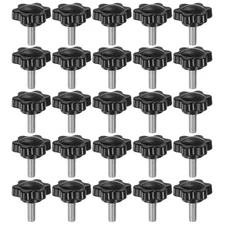 25pcs Star Knobs M5 x 16mm 304 Stainless Steel Stud 25mm 6-Star Head Thumb Screw