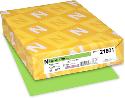 24lb Astrobrights Colored Paper Martian Green for Flyers Announcements and More