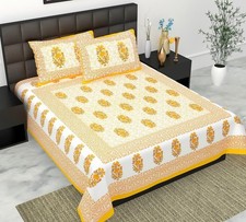 Jaipuri Printed Bedsheet for Double Bed with 2 Pillow Covers IB 136