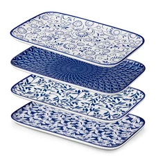 Porcelain Serving Trays for Party, Serving Platters Set of 4,Serving Dishes f...