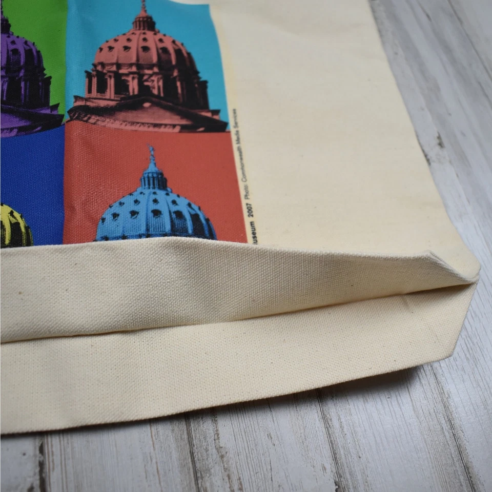 2007 Andy Warhol museum retro portrait cream reusable canvas tote book bag NEW - Image 4 of 4