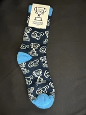 Sock Club Challenge Champion Socks Youth Small Blue Cat Dog Trophy Crew Novelty