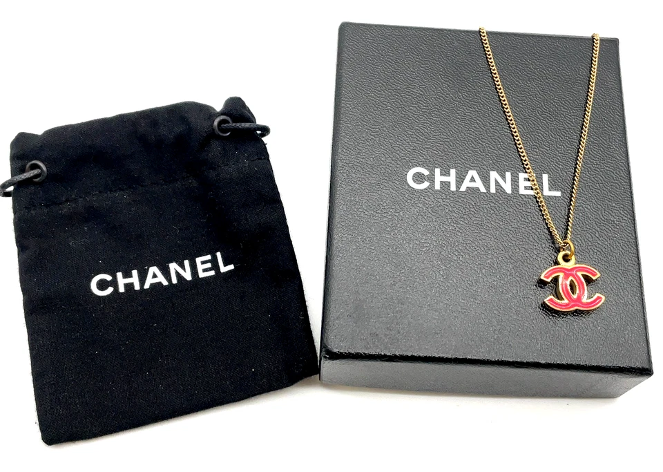 Auténtico collar colgante Chanel Ryomen marca de coco GP rojo 94A caja SK070520 Foto 3 de 4