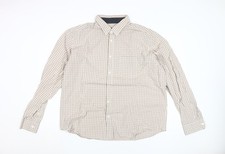 Marks and Spencer Men's 2XL Brown Check Dress Shirt
