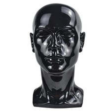 PVC Mannequin Head Black Male Manikin Dummy Stand Model Display Hat black