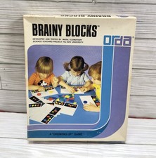 Vintage Brainy Blocks Learning Educational Game Orda Matal 1970s Shape Geometry